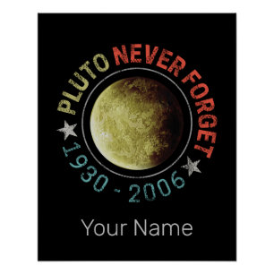 Pluto Nie Vergessen 1930-2006 Vintage Planet Retro Poster