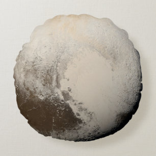 Pluto Planet Foto Space Solar System Elegant Grau Rundes Kissen