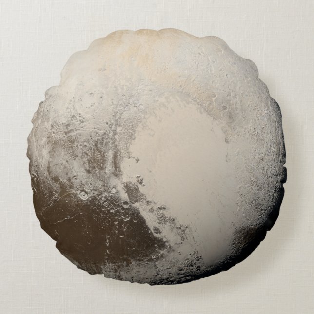 Pluto Planet Foto Space Solar System Elegant Grau Rundes Kissen (Vorderseite)