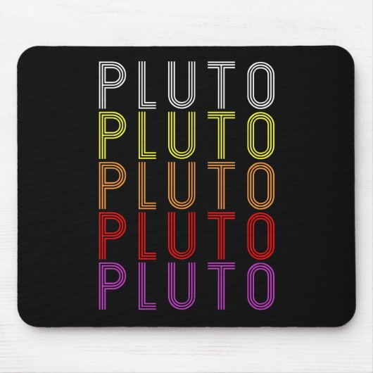Pluto Planet Retro Vintag Astronomie T - Shirt Mousepad (Vorne)