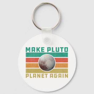 Pluto Planet wieder Retro Raumastronomie Schlüsselanhänger