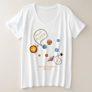 Pluto Plush Planet, vergessen Sie Pluto nie Große Größe T-Shirt