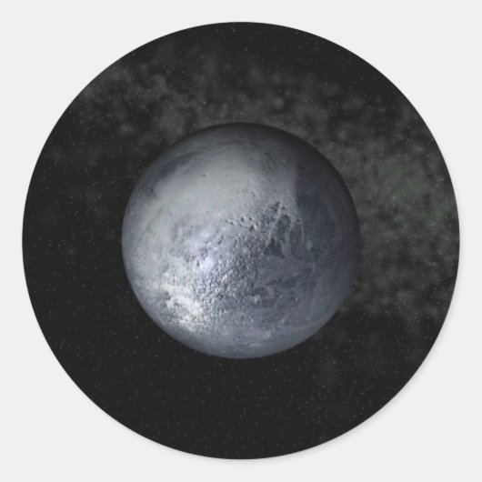 Pluto Runder Aufkleber (Vorderseite)