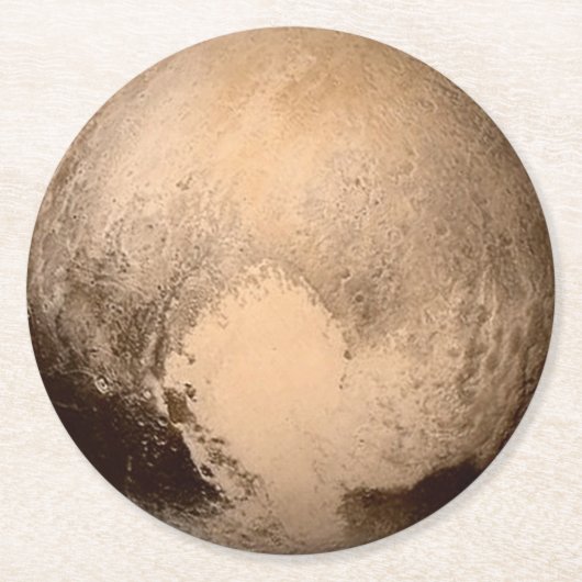 Pluto Runder Pappuntersetzer (Vorderseite)