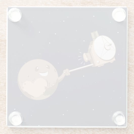 Pluto Selfie Glasuntersetzer (Rückseite)
