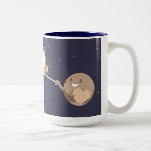 Pluto Selfie Zweifarbige Tasse (Rechts)