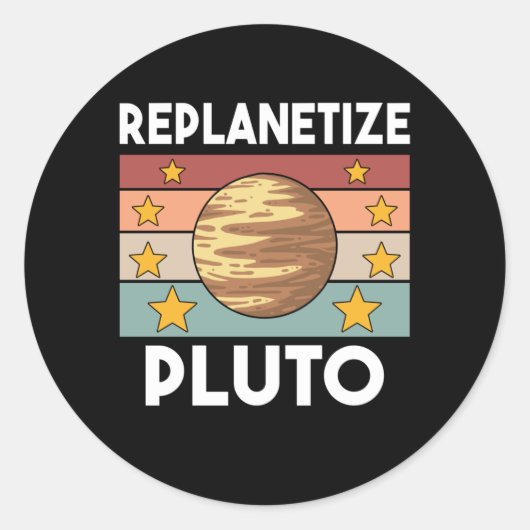 Pluto Solar System Space Pluto Tag 9 Planeten Runder Aufkleber (Vorderseite)
