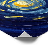 Pluto Sternennacht Kosmische Landschaft Poster (Ecke)