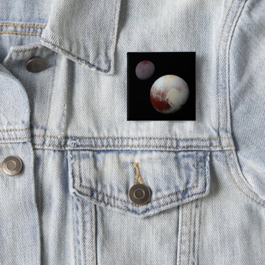 Pluto und Charon 9. oder Zwergplanet Sonnensystem Button (Beispiel)