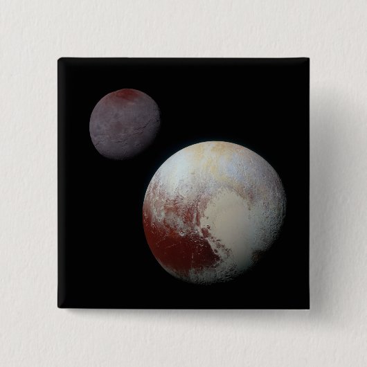 Pluto und Charon 9. oder Zwergplanet Sonnensystem Button (Vorderseite)