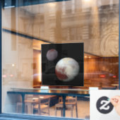 Pluto und Charon 9. oder Zwergplanet Sonnensystem Fensteraufkleber (Café-Fenster)