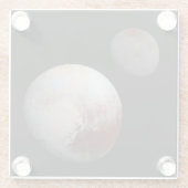 Pluto und Charon 9. oder Zwergplanet Sonnensystem Glasuntersetzer (Rückseite)