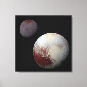 Pluto und Charon 9. oder Zwergplanet Sonnensystem Leinwanddruck