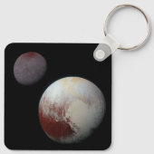 Pluto und Charon 9. oder Zwergplanet Sonnensystem Schlüsselanhänger (Rückseite)