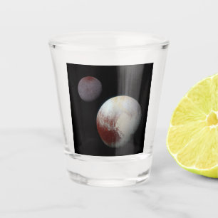 Pluto und Charon 9. oder Zwergplanet Sonnensystem Schnapsglas