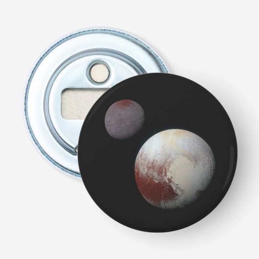 Pluto und Charon 9. Planet oder Zwergplanet Sonnen Flaschenöffner (Vorderseite)