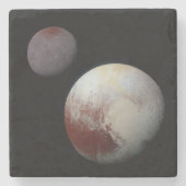 Pluto und Charon 9. Planet oder Zwergplanet Sonnen Steinuntersetzer (Vorderseite)