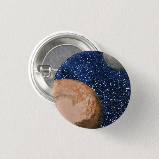 Pluto und Charon Button (Vorne & Hinten)