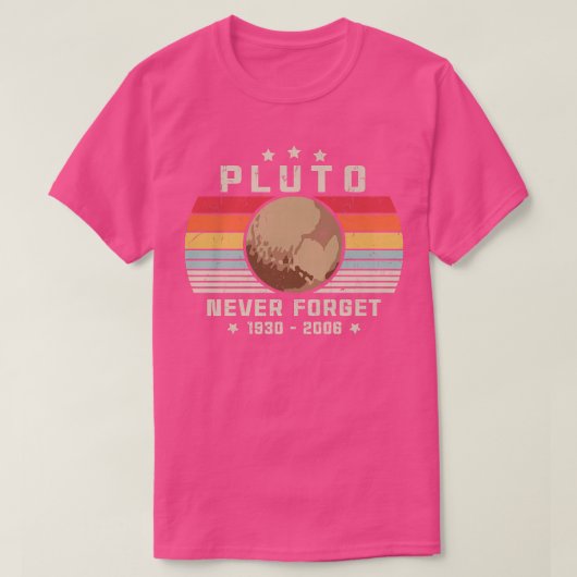 PLUTO VERGESSEN NIE Retro Style Funny Space, Vinta T-Shirt (Design vorne)