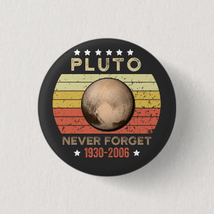 Pluto Vergessen Sie 1930-2006 nie Button