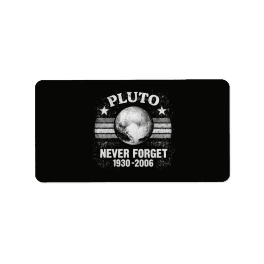 Pluto vergiss nie adressaufkleber (Vorne)