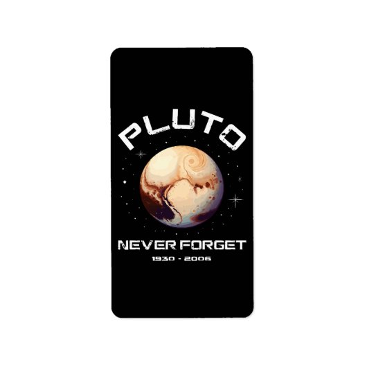 Pluto vergiss nie adressaufkleber (Vorne)