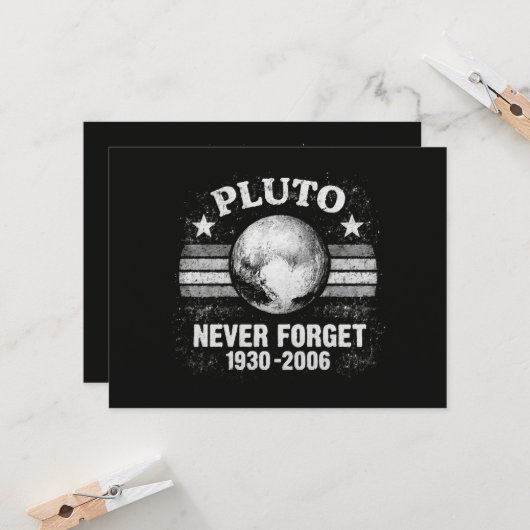 Pluto vergiss nie einladung (Vorderseite/Rückseite Beispiel)