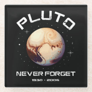 Pluto vergiss nie glasuntersetzer