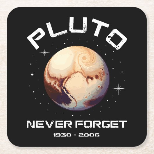 Pluto vergiss nie rechteckiger pappuntersetzer (Vorderseite)