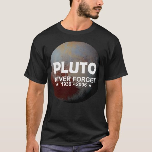 Pluto Vergiss nie Wissenschaftsliebhaber T-Shirt (Vorderseite)