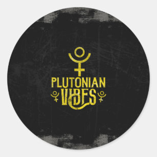 Pluto-Vibes Skorpion Astrologie Sternzeichen Pluto Runder Aufkleber