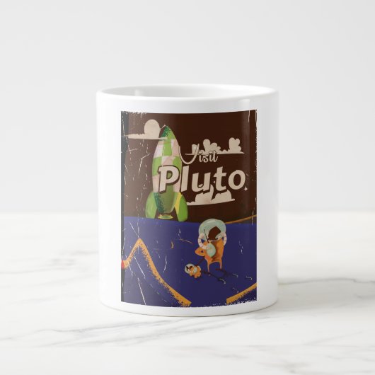 Pluto Vintage Reiseplakat Jumbo-Tasse (Vorderseite)