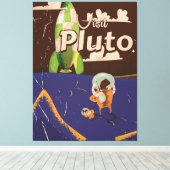 Pluto Vintage Reiseplakat Leinwanddruck (Insitu (Holzboden))