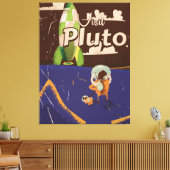 Pluto Vintage Reiseplakat Leinwanddruck (Insitu (Wohnzimmer))
