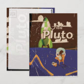Pluto Vintage Reiseplakat Postkarte (Vorne/Hinten)