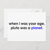 Pluto war ein Planet? Postkarte (Vorne/Hinten)