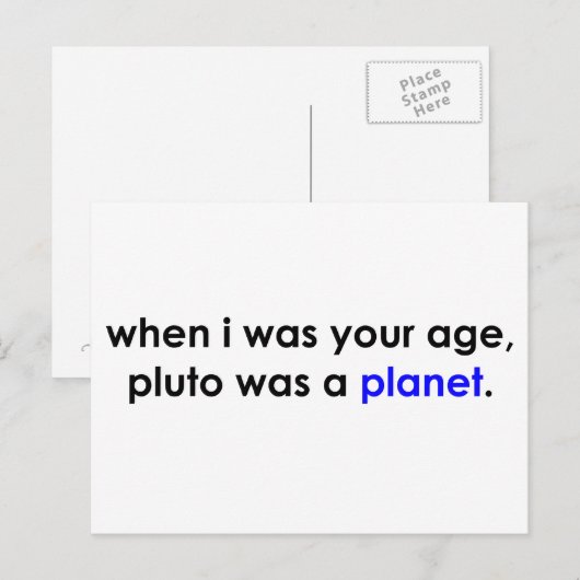 Pluto war ein Planet? Postkarte (Vorne/Hinten)