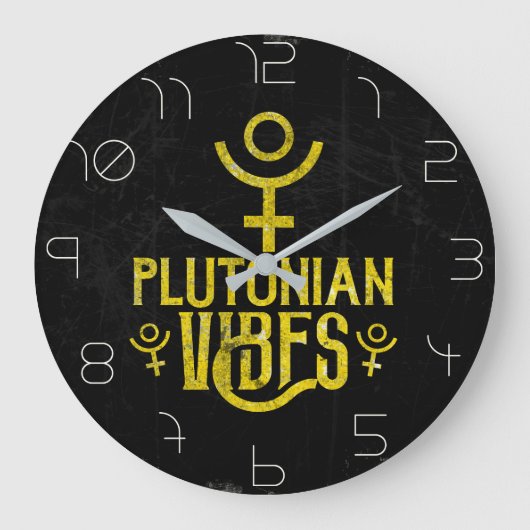 Plutonian Vibes Scorpio Astrologie Zodiac Pluto Große Wanduhr (Vorderseite)