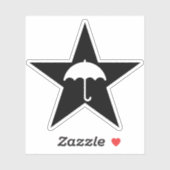 Pluviophile Star (schwarz) Aufkleber (Blatt)