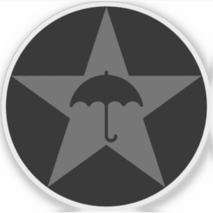 Pluviophile Star v2 (grau) Aufkleber
