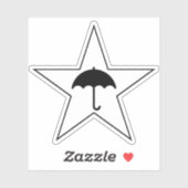 Pluviophile Star (weiß) Aufkleber (Blatt)