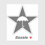 Pluviophile Stern (grau) Aufkleber (Blatt)