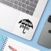 Pluviophile - v3 (schwarz) aufkleber (Laptop mit iPhone)