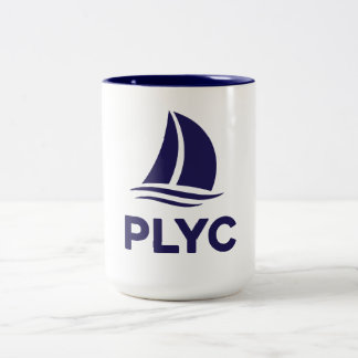 PLYC Weiße Tasse mit marineblauem Innenraum 