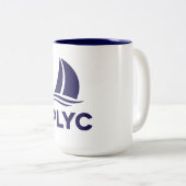 PLYC White Mug with Navy Interior  Zweifarbige Tasse (VorderseiteRechts)