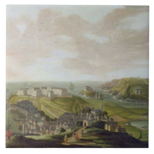 Plymouth, 1673 (Öl auf Leinwand) Fliese