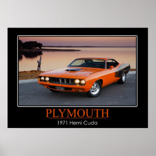 Plymouth 1971 Hemi Cuda - Muskel-Auto Poster