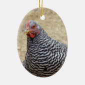 Plymouth Barred Rock Hen Fotograf Keramik Ornament (Hinten)
