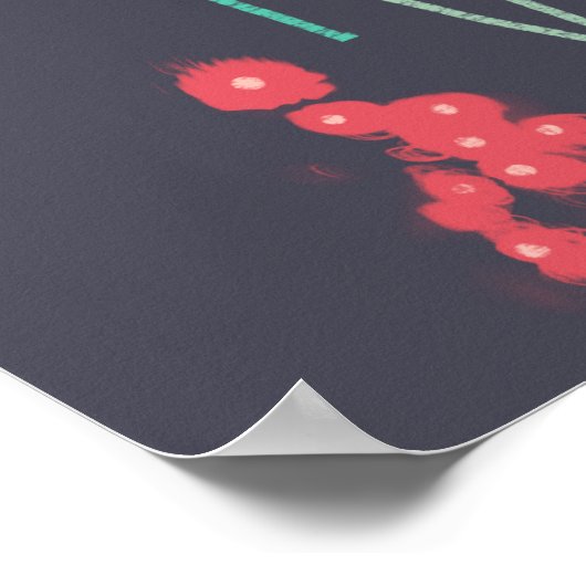 Plymouth Blume Dark Boho Floral Poster (Ecke)