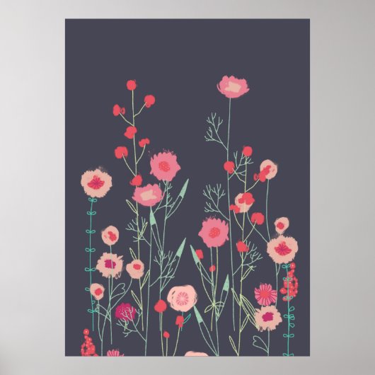 Plymouth Blume Dark Boho Floral Poster (Vorne)